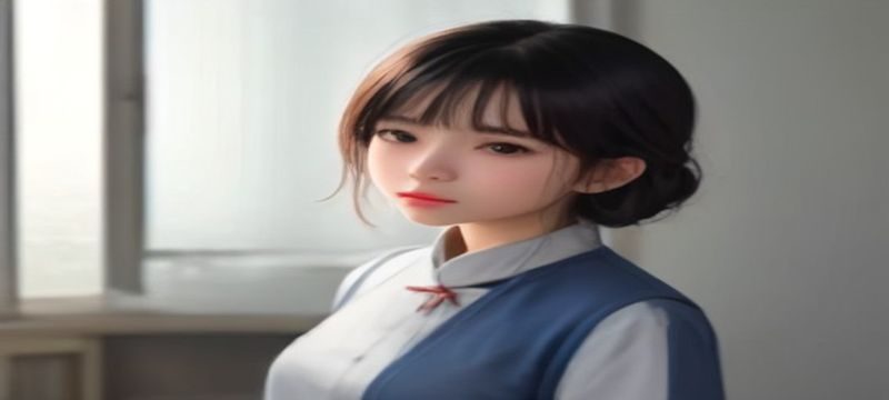 摄影棚内柔光打亮的写真风格美女图片，模特着浅色系服装，光线自然细腻，画面干净高级感强，代表高清美女图片网站的典型风格