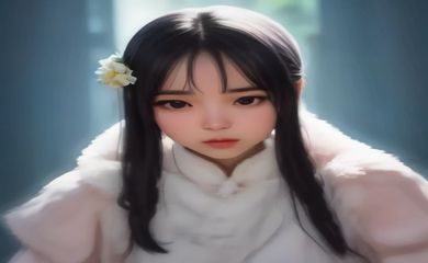 日系清新风格美女图片，户外自然光拍摄，胶片色调，薄荷绿背景衬托出轻盈气质